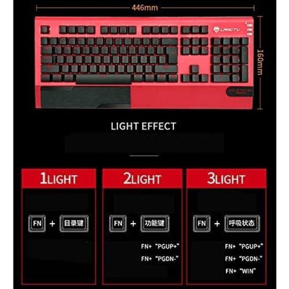 3 IN 1 Multimedia Knob Mechanical Gaming Keyboard Set (Black/Blue Backlit/Blue S - Picture 7 of 9